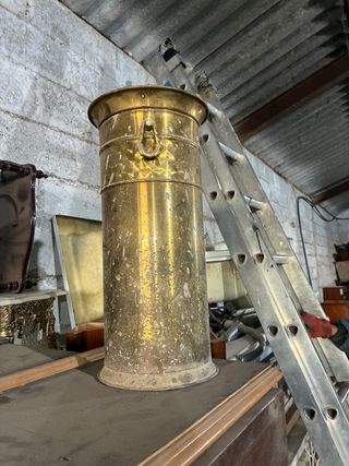 Paragüero vintage metal dorado