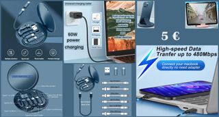 Estuche con adaptadores de carga dispositivos