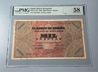 1000 Pesetas 1938 Banco de España Burgos