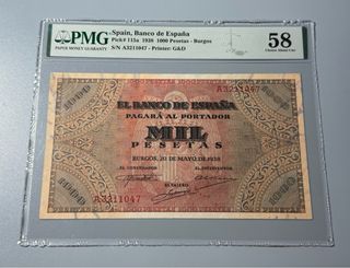 1000 Pesetas 1938 Banco de España Burgos