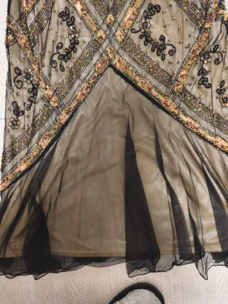 Vestido fiesta tirante ancho pedrería