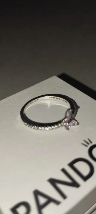 Anello Pandora Farfalla Rosa Argento