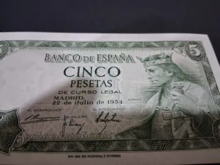 Billete 5 Pesetas Banco de España 1954