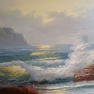 Cuadro al óleo de marina