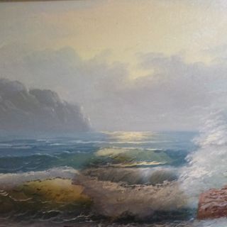 Cuadro al óleo de marina