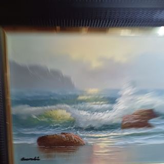 Cuadro al óleo de marina