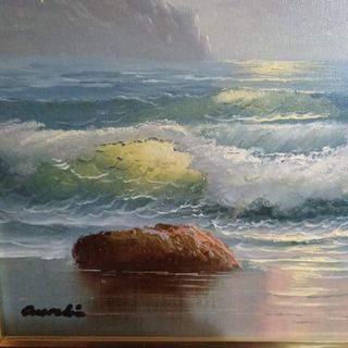 Cuadro al óleo de marina