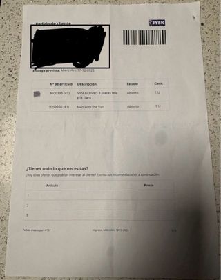 Sofá de 3 plazas gris claro