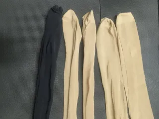 Collant calze taglia unica beige e nero