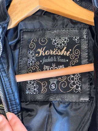 Chaqueta Piel Koröshi Bordada