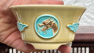 Vaso bonsai cerâmica dragão