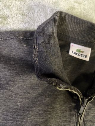 Polo Lacoste Gris Media Cremallera