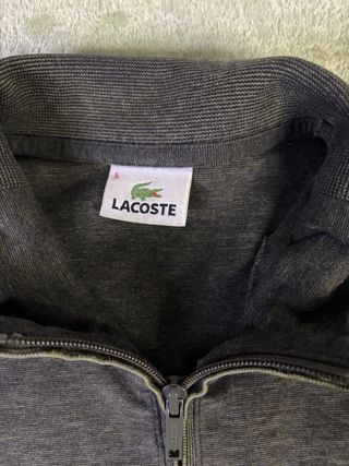 Polo Lacoste Gris Media Cremallera