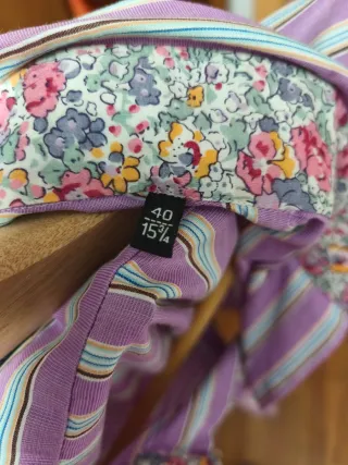 Camisa Carlo Pignatelli Rayas Morado Talla M