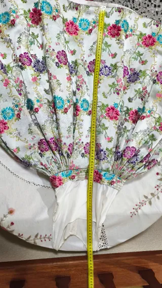 Traje de Fallera Multicolor y Plateado