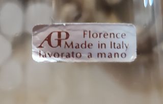 Vaso cristallo con bordo argento