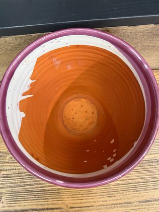 Portavaso melanzana con spirali bianche