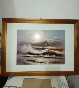 Quadro con cornice in legno