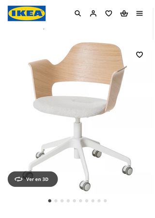 Silla Ikea FJÄLLBERGET Madera y Blanco