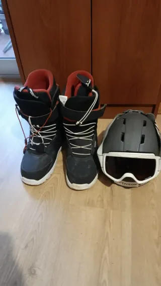 Tabla Snowboard con Fijaciones y equipo