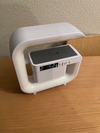 Cargador inalámbrico con Altavoz y Reloj LED