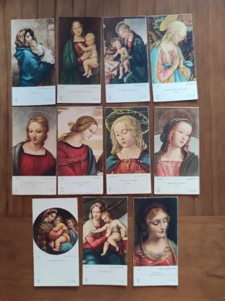 Lote 11 cromos, estampas Religiosas Vírgenes