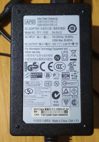 Adaptador AC (fuente alimentación) APD 12V - 2.5A