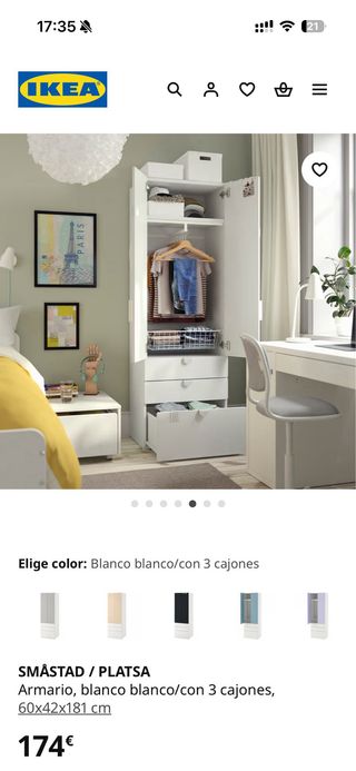 Armario infantil Ikea SMASTAD/PLATSA