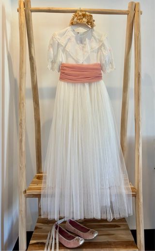 Vestido comunión vintage años 80 + tul – romántico