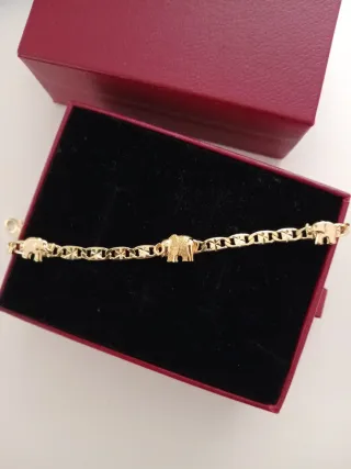 Pulsera Elefante Baño Oro 750 Italy