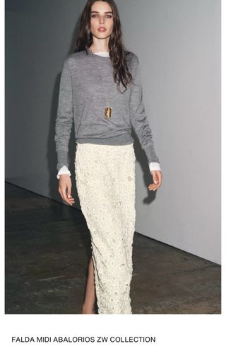 Falda Zara MIDI abalorios colección limitada