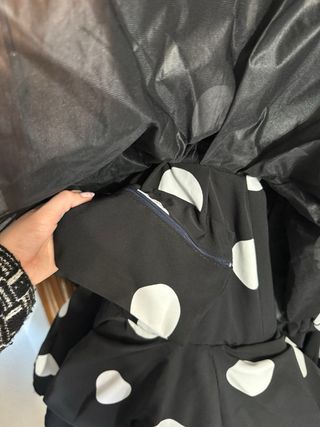 Traje Flamenca Negro Lunares Blancos