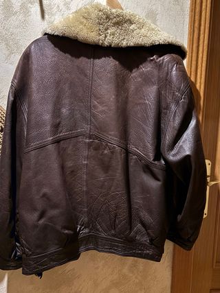 Cazadora Piel Vintage Hombre Marrón