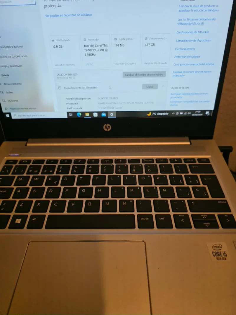 HP 430 G7 i5 10th Gen 12GB RAM 477GB SSD