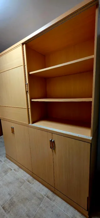 Armario con estanterías y cama plegable.DESMONTADO