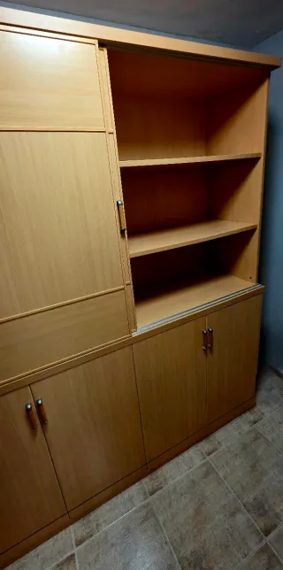 Armario con estanterías y cama plegable.DESMONTADO