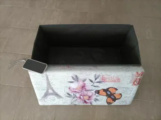 Baúl decorativo mariposas y flores