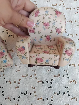 2 Poltroncine in miniatura floreali