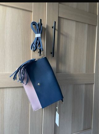 Bolso bandolera azul y rosa