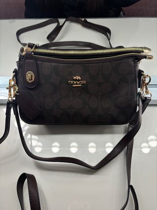 Bolsa Coach Castanha Dourada