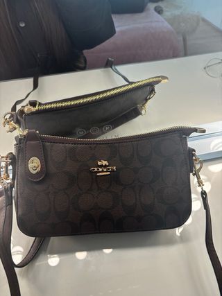Bolsa Coach Castanha Dourada