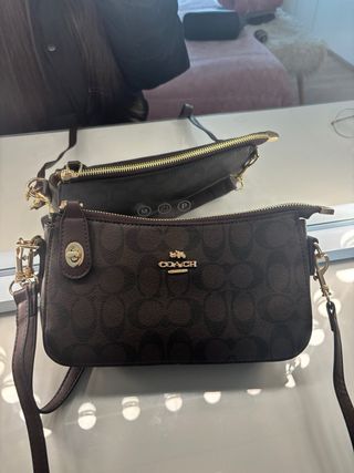 Bolsa Coach Castanha Dourada