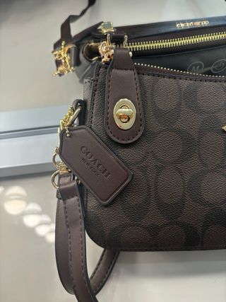 Bolsa Coach Castanha Dourada