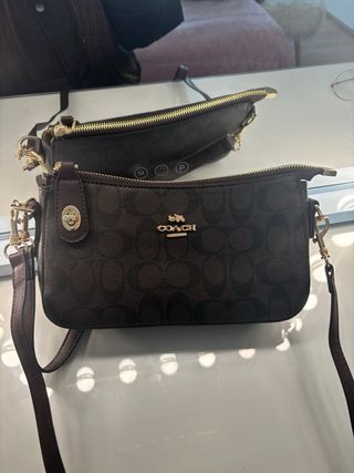 Bolsa Coach Castanha Dourada