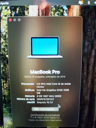 Portátil MacBook Pro 13 2015