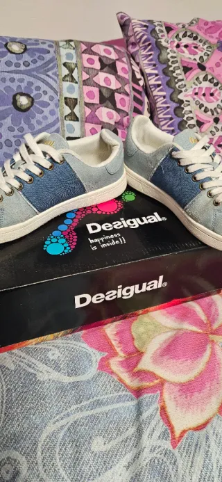 Zapatillas Desigual Denim Flor Bordada