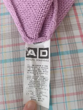 Jersey Adolfo Domínguez pico morado Talla XL