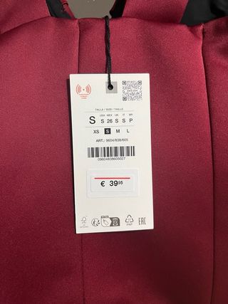 Vestido mini Zara detalle  cintura granate