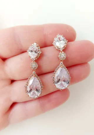 Pendientes lágrima Plata/Oro Rosa