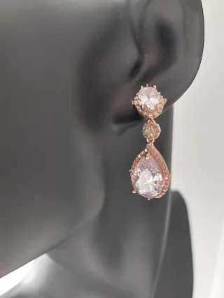 Pendientes lágrima Plata/Oro Rosa